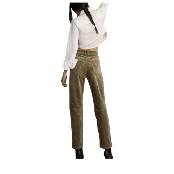Pilcro The Wanderer Relaxed-Leg Corduroy Pants Moss Green Size 28 EUC - Picture 8 of 9